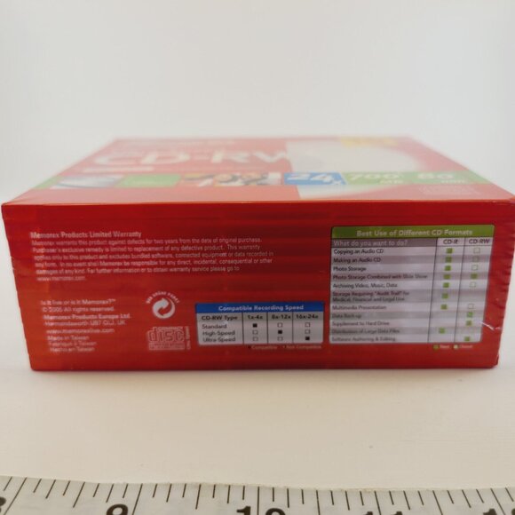 MEMOREX Ultra Speed CD-RW 24x700 MB 80 MINUTE 10 PACK REWRITABLE New Sealed - Picture 6 of 6